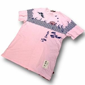 参丸一 サンマルイチ 蛙 ピンク Tシャツ サイズXXL