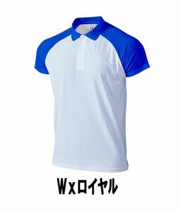 1 jpy new goods lady's men's polo-shirt with short sleeves Wx Royal S size child adult man woman wundouundou1005