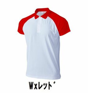 1 jpy new goods lady's men's polo-shirt with short sleeves Wx red M size child adult man woman wundouundou1005