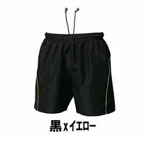 2199円 新品 メンズ バレーボール ハーフ パンツ 黒xイエロー Sサイズ 子供 大人 男性 女性 wundou ウンドウ 1680_画像1