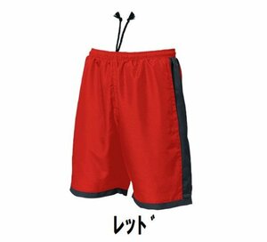 1999円 新品 レディース メンズ バトミントン ハーフ パンツ 赤 レッド XLサイズ 子供 大人 男性 女性 wundou ウンドウ 3680