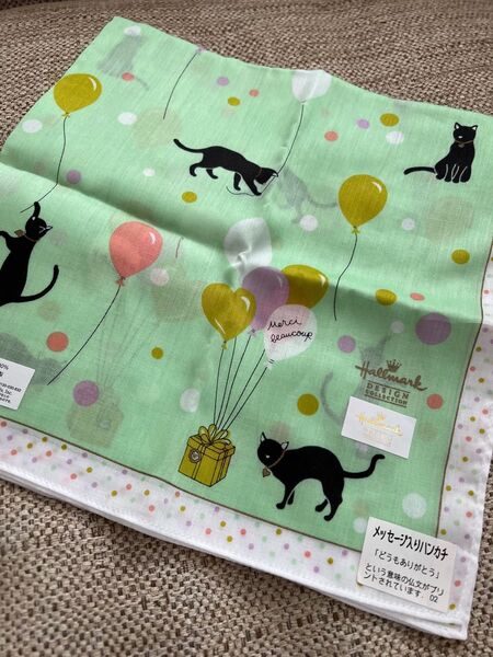 ハンカチ 黒猫 ホールマーク 未使用