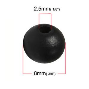 カラーウッドビーズ　球型　約500個入（ブラック系色）木製ビーズ 天然素材ナチュラルビーズ 8mm