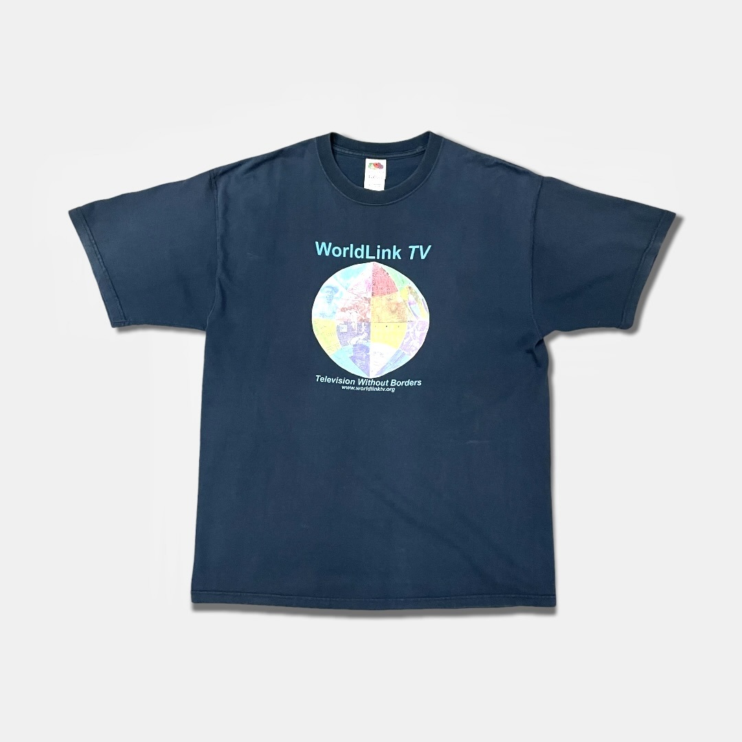 00s WorldLink TV プリント Tシャツ XL ビッグサイズ ブラック 黒 FRUIT OF THE LOOM フルーツ 80s 90s 古着 オールド ビンテージ