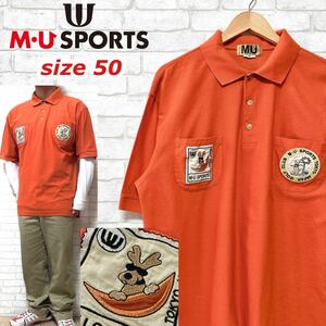 MU SPORTS Mieko Uesako герой вышивка рубашка-поло size50