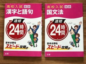 国文法　漢字と語句　速修24時間　高校入試 ★ 中学校　中学　国語　文法　漢字　問題集　高校受験