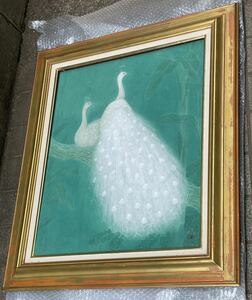 Art hand Auction Instant purchase! Copy of Higuchi Yo (master: Domoto Insho) White Peacock, framed and hand-painted (search: Kijima Sakuraya, Watanabe Seitei, Ohara Koson, Settai, Keigetsu, Zeshin, Kyosai, Rinpa, Hokusai, Taikan, Seiho, Seiho), Painting, Japanese painting, Flowers and Birds, Wildlife