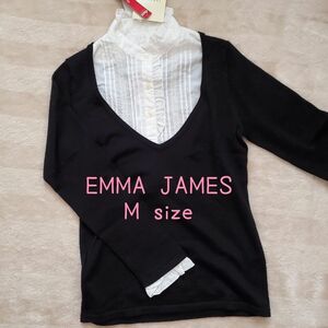 【未使用・タグ付き】EMMA JAMES　エマジェイムス　重ね着風ニット　Mサイズ