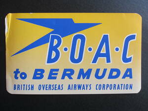 B.O.A.C■バミューダ■BERMUDA■英国海外航空■1960's前半■エアライン発行ラゲッジラベル