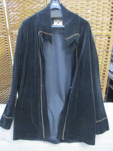 FENDI Fendi black cardigan size 44 Italy made corduroy cloth inspection lady's fashion tops outer garment 