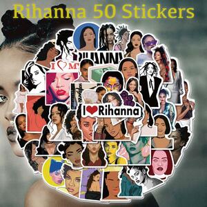 Rihanna rear -na sticker 50 pieces set PVC waterproof seal singer song lighter singer model pop R&B Reggae hip-hop 