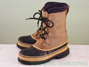 W075◆カナダ製【ソレル SOREL】ビンテージ スノーブーツ ウィンターブーツ 茶 ブラウン レディース W6 23cm