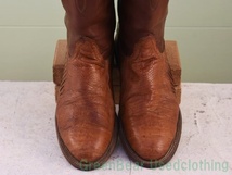 W193◆USA製【ルケーシー Lucchese】ビンテージ 高級ウエスタンブーツ トカゲ革 ワイズ細め 良い味 茶 ブラウン メンズ 9.5D 27.5cm_画像5