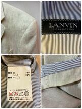 ランバン/LANVIN/シルク混リネンセットアップスーツ/2Bジャケット/裏ストライプ柄_画像4