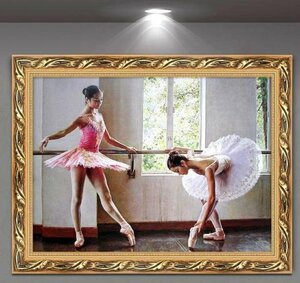 Art hand Auction 油彩 人物画 廊下壁画 バレエを踊る女の子 応接間掛画 玄関飾り 装飾画, 絵画, 油彩, その他