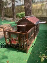 品質保証 犬小屋 丈夫 ペットハウス 防水 屋外 豪華別荘 快適な空間 中型犬用 野外通気性 耐磨耗 簡単組立 ドアと窓付きの犬用犬小屋_画像9