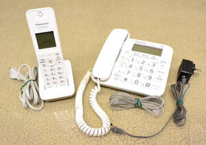 Panasonic デジタル電話機 VE-GD25-W 子機レシーバー KX-FKD404-W2 子機用充電台 PNLC158 ACアダプターセット　中古品