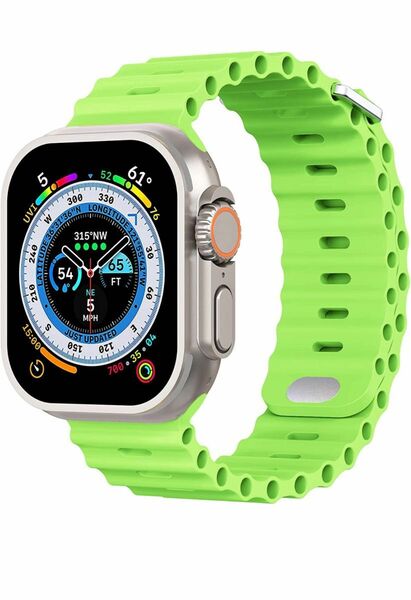  Apple Watch オーシャンバンド アップルウォッチ バンド 42/44/45/49mm シリコンスポーツバンド緑