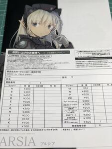 キットなし アルシア 説明書 部品注文カードのみ コトブキヤ 島田フミカネ ART WORKS フレームアームズガール メガミデバイス 0514