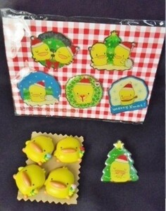 送料込 10点 ぴよちゃん ピンバッジ/マザーグースの森 クリスマス ピンバッチ ピンズ ブローチ ひよこ サンタ ツリー 花束