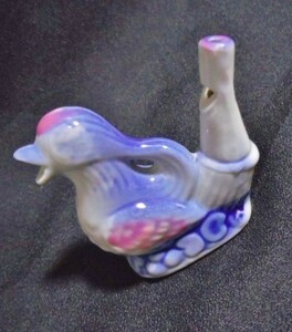 送料込 水笛 鳥 陶器/磁器 お土産 工芸 アンティーク レトロ 鳥笛 玩具 日本 海外 鳩？