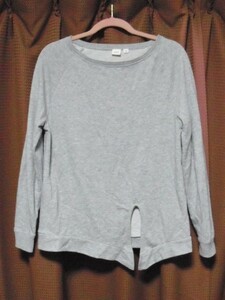 GAP thin sweatshirt gray / Gap reverse side loop T-shirt cut and sewn tunic sweat nappy grey long 