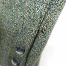 サイズ 41 Harris Tweed ツイード ウール テーラード ジャケット ブレザー ハリスツイード グリーン系 古着 ビンテージ 3M0602_画像6