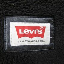 サイズ XL Levis 合皮 レザー シングル ライダース ジャケット 革ジャン 裏ボア ブラック リーバイス 古着 ビンテージ 3M1301_画像3