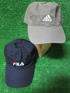 セット販売　adidas アディダス　FILA フィラ　キャップ　帽子　黒　カーキ　57～59cm　S2305A②