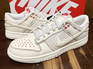 22年製 NIKE DUNK LOW RETRO SE DENIM OREWOOD ナイキ ダンク レトロ デニム【DV0834-100】オフ ホワイト ベージュ 刺し子 US8.5