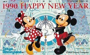 〆東京ディズニーランド 1990 HAPPY NEW YEAR ミッキーマウステレカ