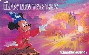 〆東京ディズニーランド 1992 HAPPY NEW YEAR ミッキーマウステレカ