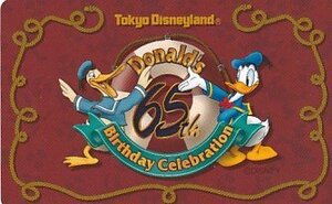 〆東京ディズニーランド ドナルドダック 65th Birthday Celebrationテレカ