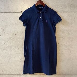 ラルフローレン RALPH LAUREN POLO 鹿の子 ワンピース ネイビー オールインワン