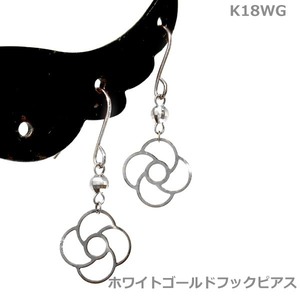 【送料無料】ｋ18（WG YG PG)フラワーモチーフピアス■876