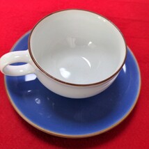 白山陶器 G型紅茶セット 5客 HAKUSAN JAPAN カップ&ソーサー ホワイト 青紫　ブルー　カップ 高さ約4.7cm 口径約8.5cm 皿 直径約14.5cm_画像3