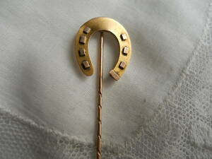  Britain antique Victoria n375 Gold 9 gold stamp horseshoe shape hose shoe kla bat pin hat pin tiepin brooch 