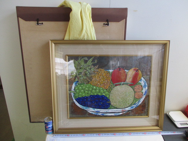 ★Authentic★Japanese painting★Painting★Kikugawa Taga★Fruit painting★Still life★F10★Framed★Signed, sealed, and with sticker★Tatami box★Hotei★Metal fittings included★Antique art★, Painting, Japanese painting, others