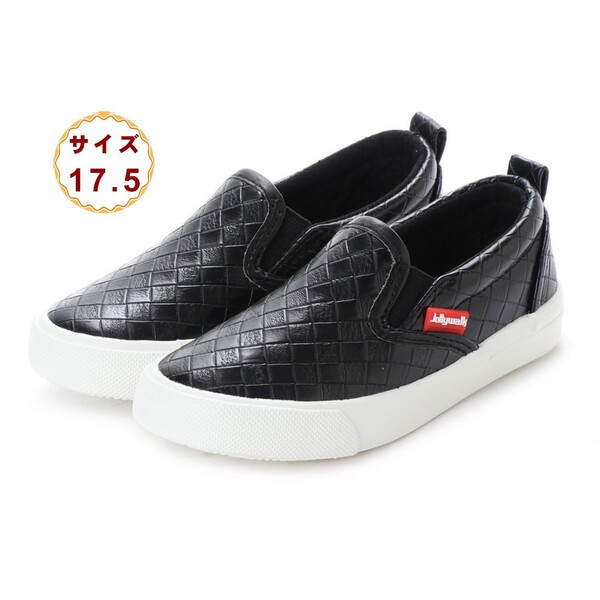 17.5cm レザータイプ ジョリーウォーク Jolly Walk 子供用 カジュアル スニーカー 保育園 幼稚園 小学校 女の子 JW812-blk-175