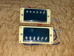 Wilkinson純正 MWCHB Hot Neck&Bridge Humbucker Pickup Set Chrome エスカッション 付 ウィルキンソン フロント&リア ハムバッカー セット