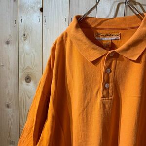 【KY487】US古着 ポロシャツ オレンジ メンズ 2XL ポス