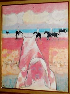 Art hand Auction *New Arrival* Available at Takashimaya Masamitsu Emura Sea Light Oil on canvas/Born in Yamaguchi Prefecture/Member of Kokugakai/Popular individualist painter/Painting by hand/Horse/Female statue, painting, oil painting, portrait