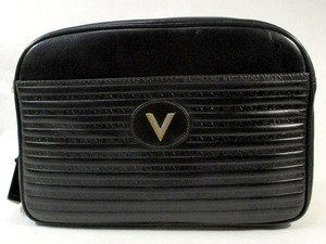 mario valentino* Valentino leather black pouch *S10157