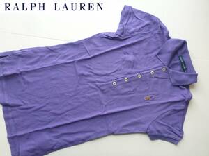  прекрасный товар Ralph Lauren * фиолетовый лиловый рубашка-поло с коротким рукавом S 160