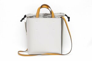 1B399☆マルニ MARNI☆ インナーバッグ付き 2WAYバッグ ミュゼオ アイボリー×カーキ×イエロー 美品 【ニューポーン】