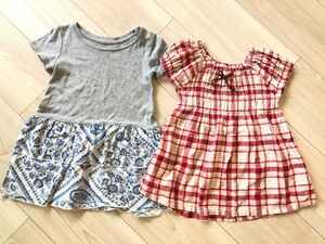 【10月処分最終価格】90半袖夏ワンピース2枚セット