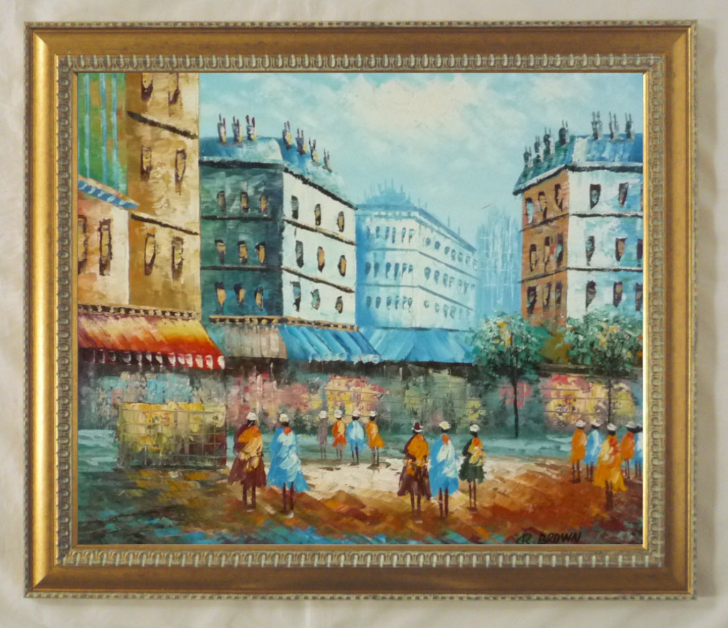 油彩画 洋画 肉筆絵画 ( 額縁付き )- F10 ｢パリの街並み-1｣, 絵画, 油彩, 自然, 風景画