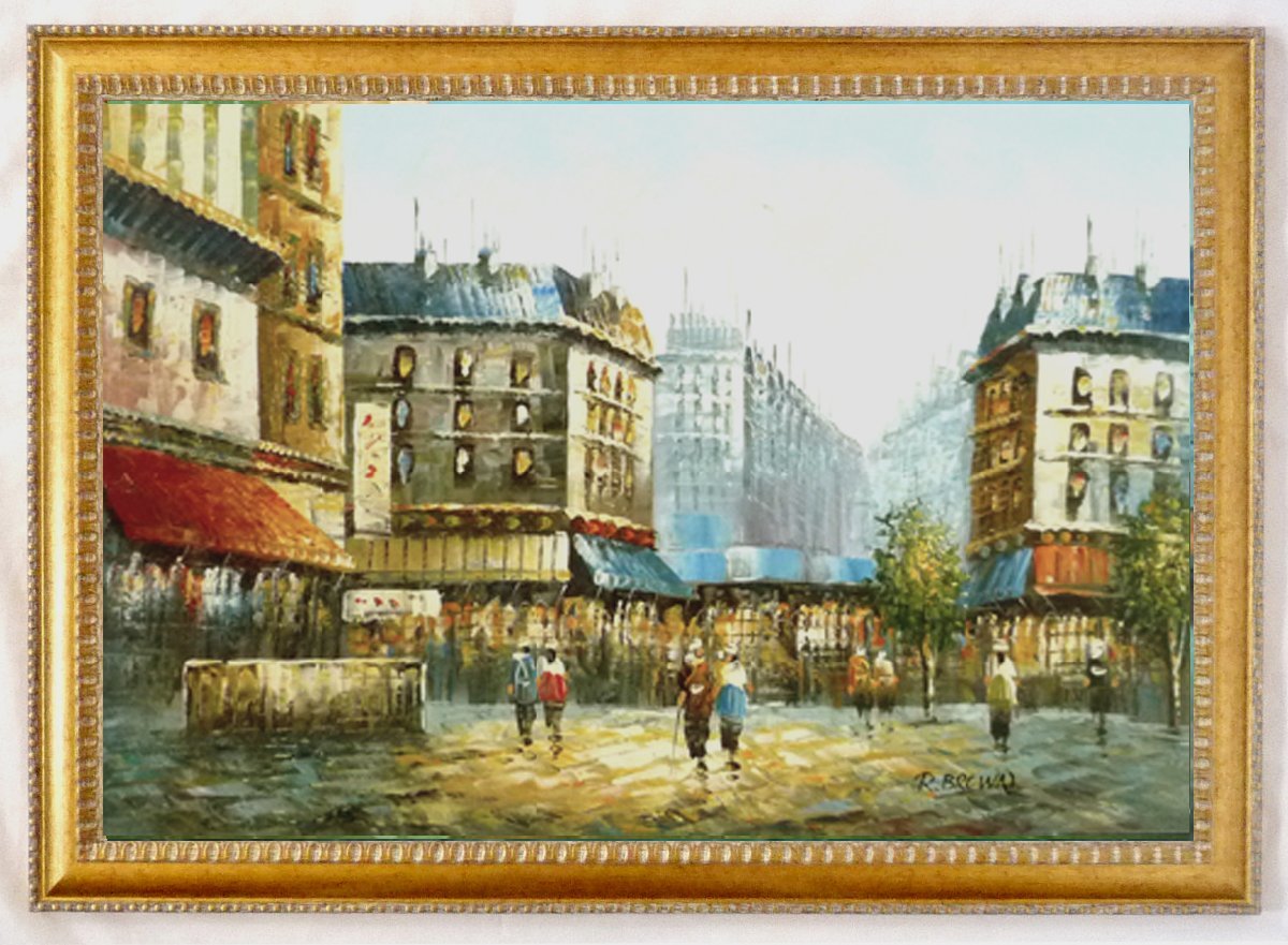 طلاء زيتي, اللوحة الغربية, لوحة مرسومة باليد (مع الإطار) - M20 Streetscape of Paris-2, تلوين, طلاء زيتي, طبيعة, رسم مناظر طبيعية