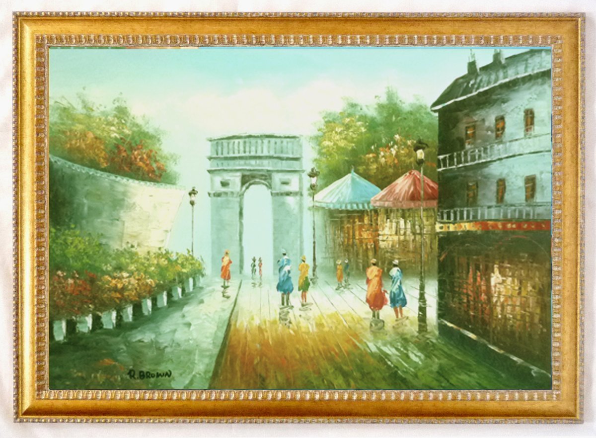 Oil painting, Western-style painting, hand-painted painting (with frame) - M20 City of Paris, Arc de Triomphe, Painting, Oil painting, Nature, Landscape painting