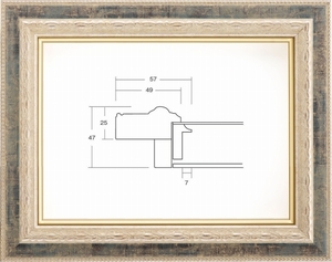 額縁　油絵/油彩額縁 アクリル付 8234-TO F6号 シルバーブラック